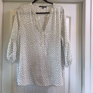 Stitch Fix 2x 3/4 bubble sleeve polka dot blouse